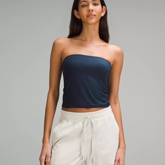 NWT lululemon Wundermost Ultra-Soft Nulu Tube Top Navy Sz L - Picture 1 of 7
